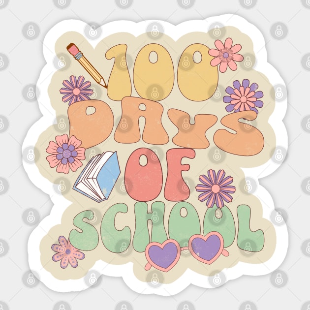 100 days of school girls shirt Sticker by Polynesian Vibes